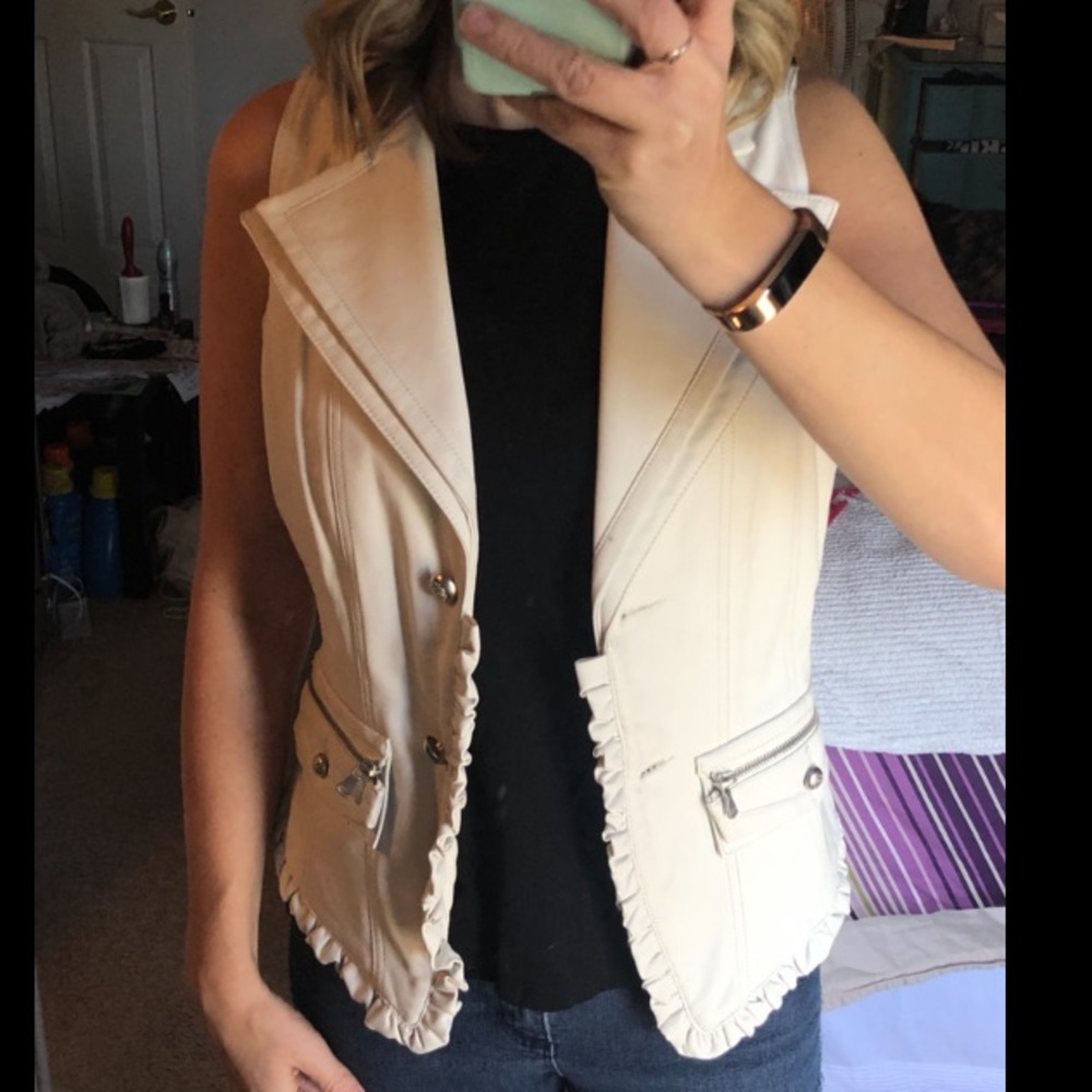 Faux leather vest